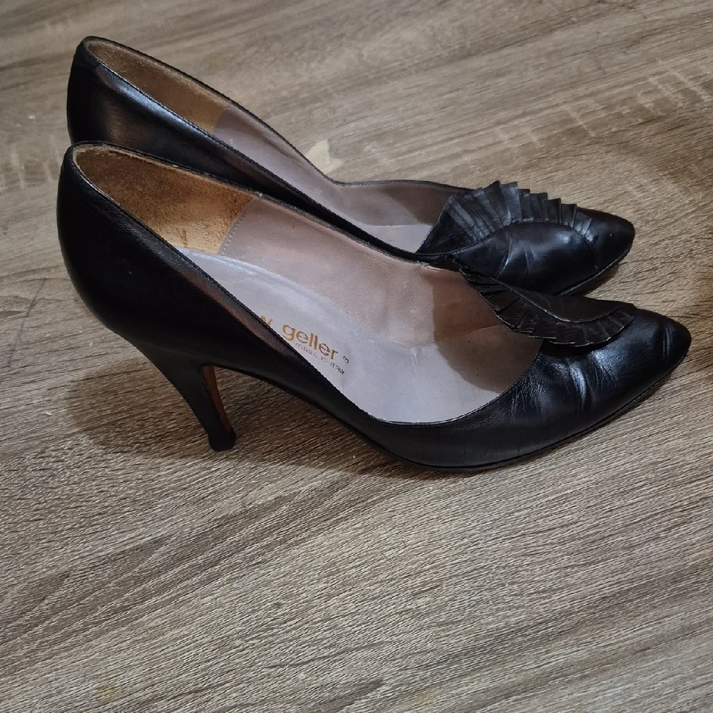 Andrew Geller Black Leather Heels - Picture 3 of 8